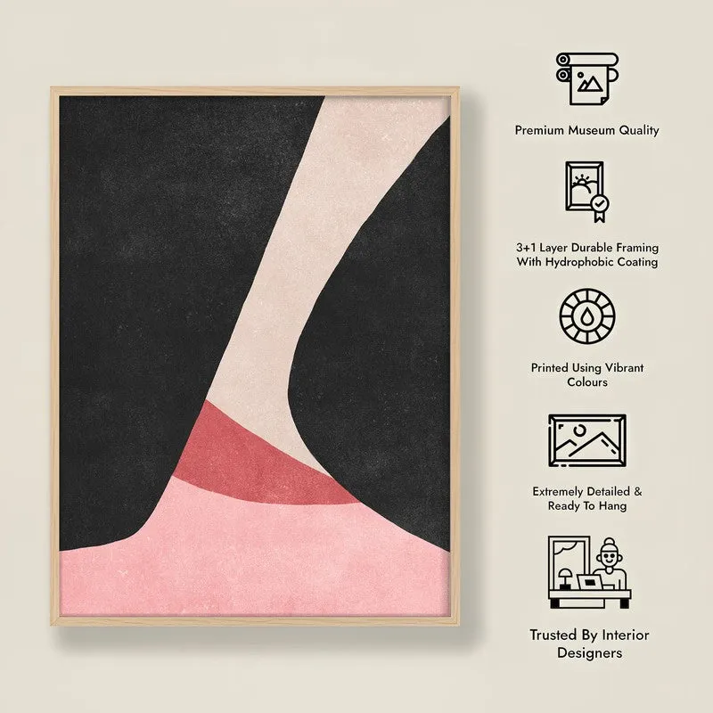 Blush In The Dark Framed Canvas Archival Canvas Wall Painting - Natural Brown Frame media 7