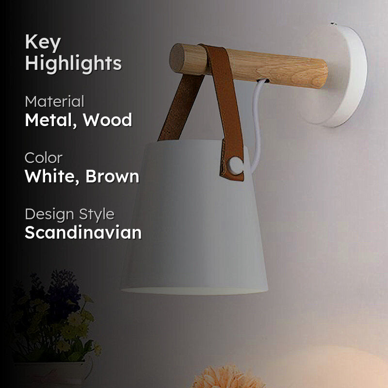 Lume Bucket Metal Wall Lamp - White media 2