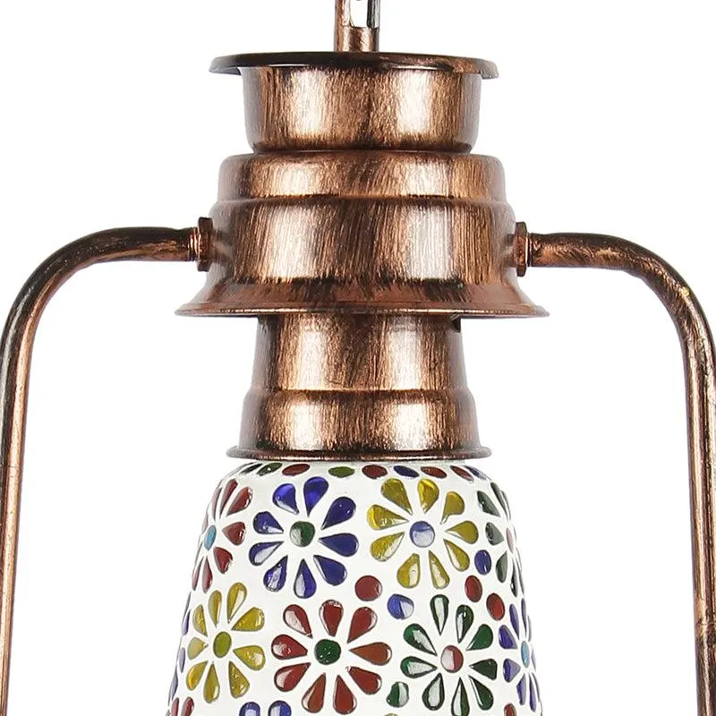 Madhura Mosaic Lantern Glass Ceiling Lamp - Copper media 3