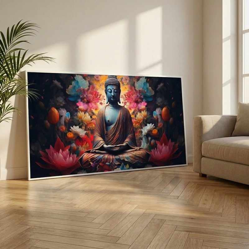 Lotus of Inner Peace Canvas Wall Painting With Frame