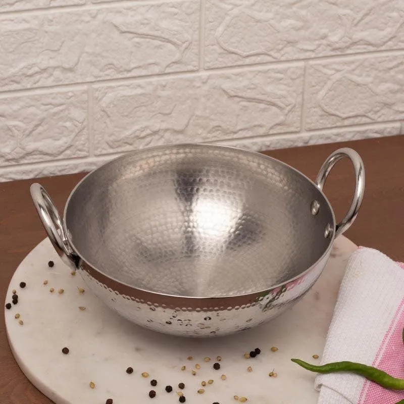 Vintage Induction Safe Hammered Kadhai - 2000 mL / 9 Inches media 1