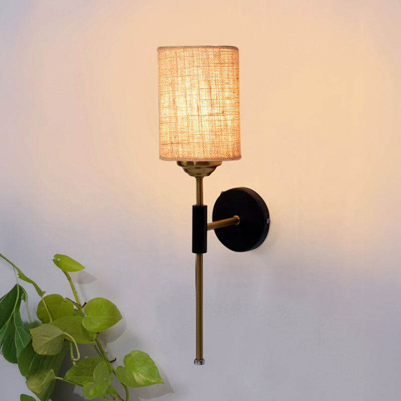Beryll Cylindrical Jute Wall Lamp - Beige