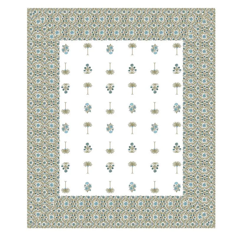 Rang Style Cotton Bedsheet (Blue,Green,White) - 120 TC media 5
