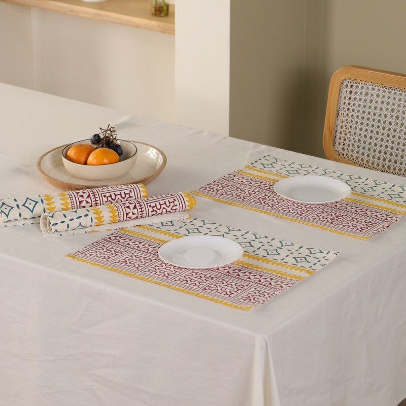 Urban Geometry Canvas Table Mats - Set Of Four