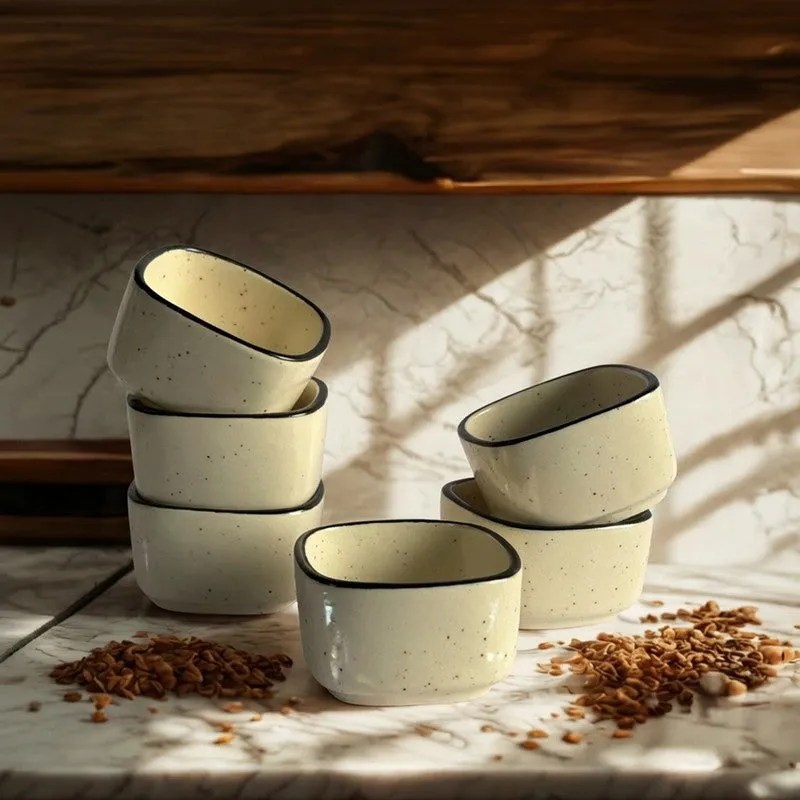 Culinex Ceramic Dip Bowls (White ,50 mL Each) - Set Of Six media 4