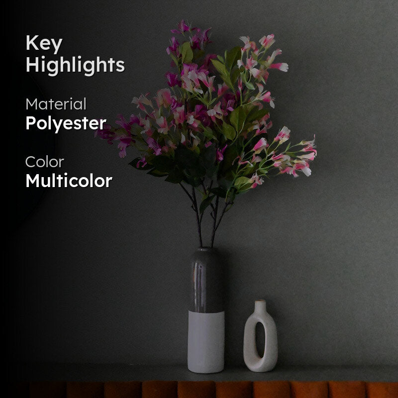 Faux Japanese Honeysuckle Flower Bunch (Multicolor) - Set Of Two media 2