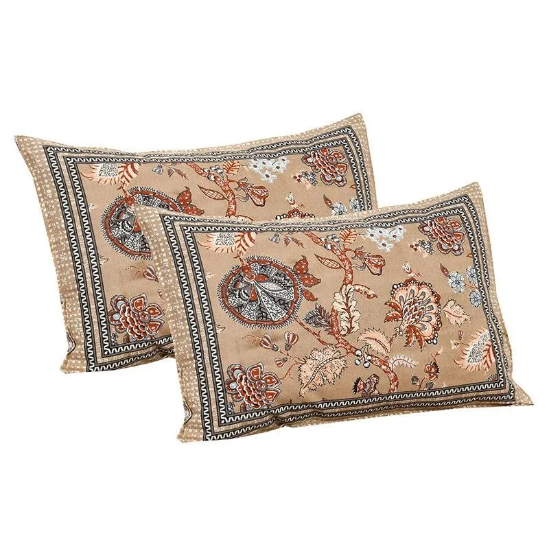 Tribhuna Printed Cotton Bedsheet (Orange) - 160 TC media 5