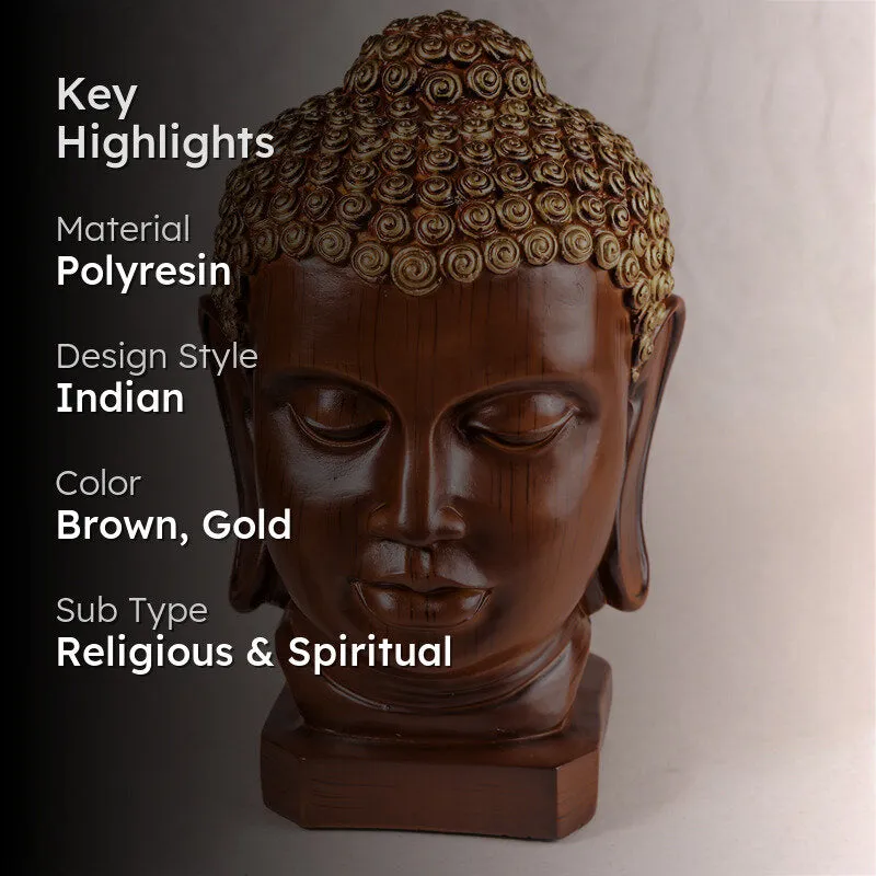 Buddha Of Peace Showpiece - Brown media 2