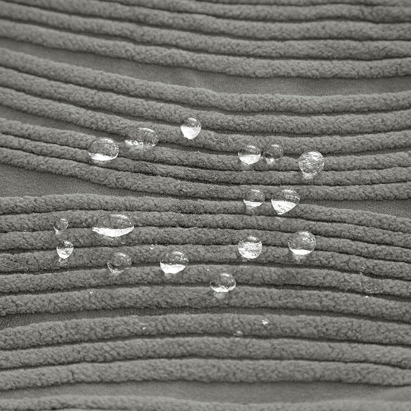 Velvet Night Cotton Solid Sofa Cover (Dark Grey) - Single Seater media 4