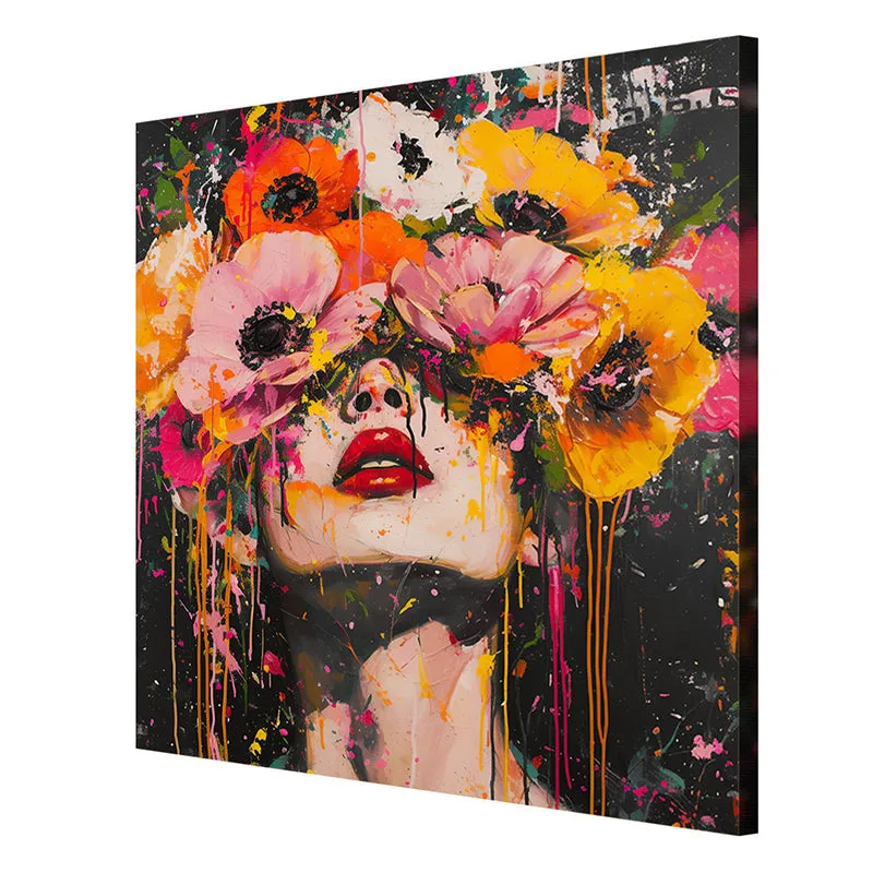 Flower Eyed Woman Poly Canvas Wall Painting media 6