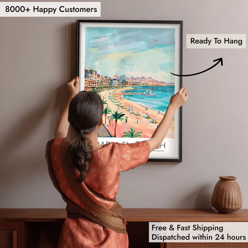 Vintage Sharm El-Sheikh Framed Canvas Wall Painting media 6