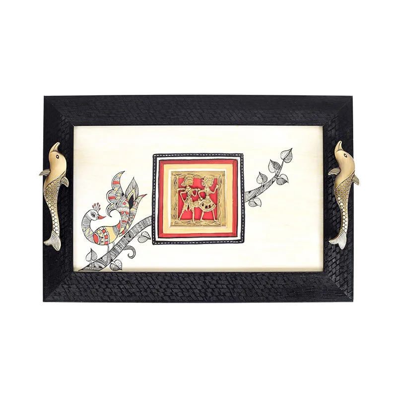 Charita Wood & Metal Serving Tray media 5