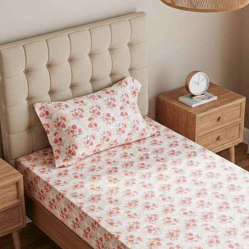 Gemonisis Printed Cotton Bedsheet (Red) - 200 TC media 3
