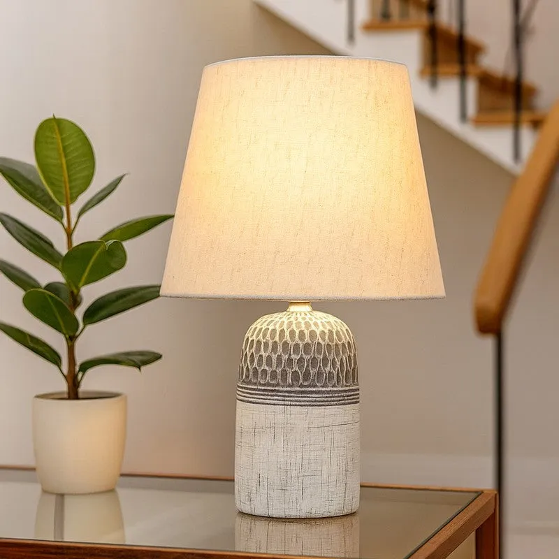 GlowCraft Designer Ceramic Table Lamp - White media 3