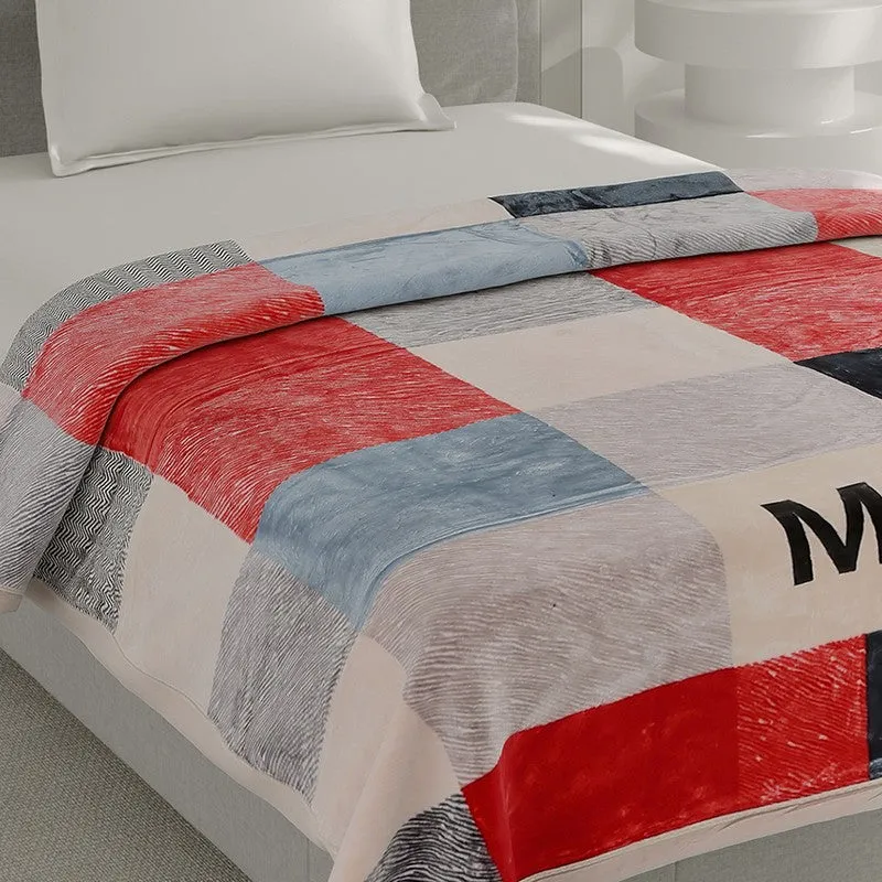 Monte Carlo Urban Color Block Blanket (Red,White) - 597 GSM media 4