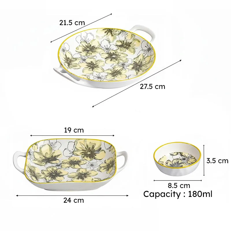 Verdant Bloom Porcelain Platter - Four Piece Set media 7