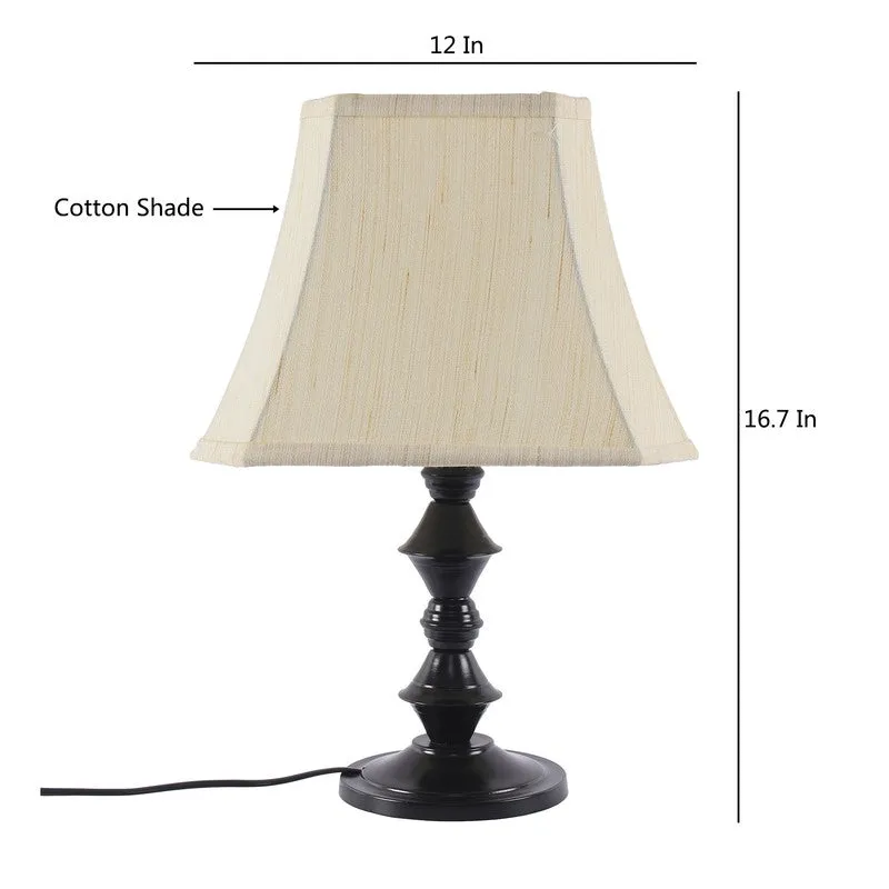 Flamevia Cotton Table Lamp With Iron Base - Ivory media 8