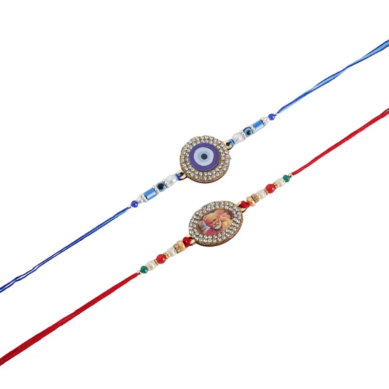 Sai Baba Rakhi with Roli Chawal - Three Piece Set media 5