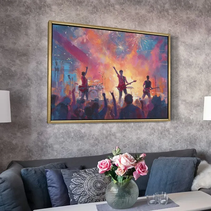 Electric Night Canvas Wall Painting With Frame media 6