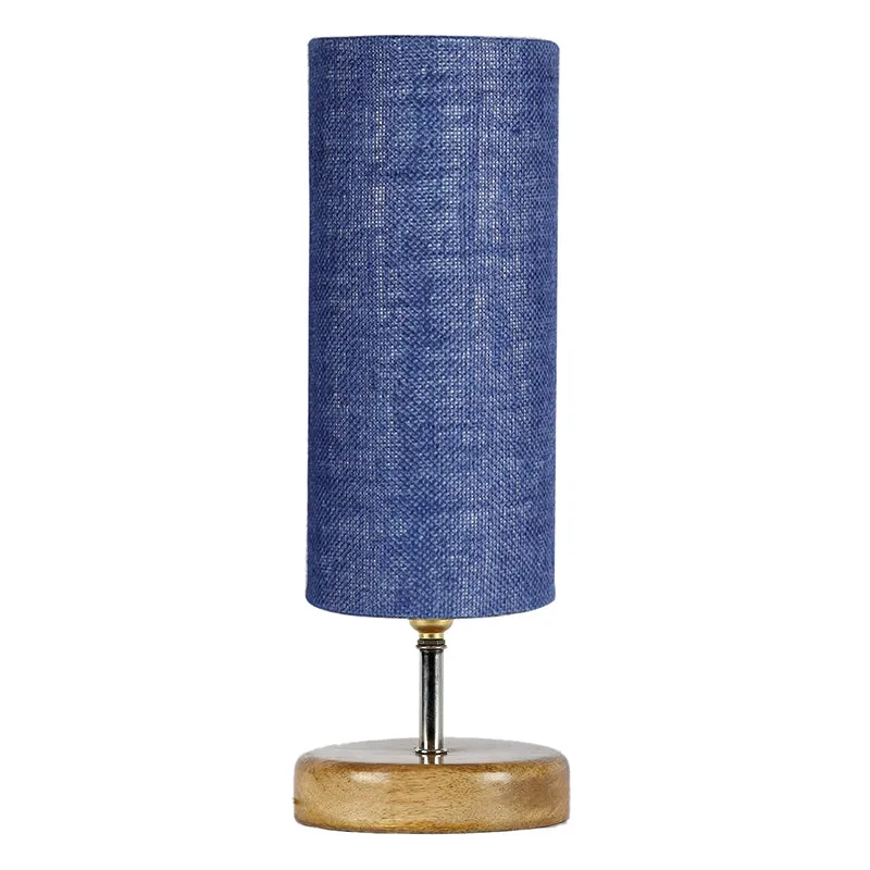 Hisha Wooden Table Lamp With Jute Shade - Blue,Brown media 4