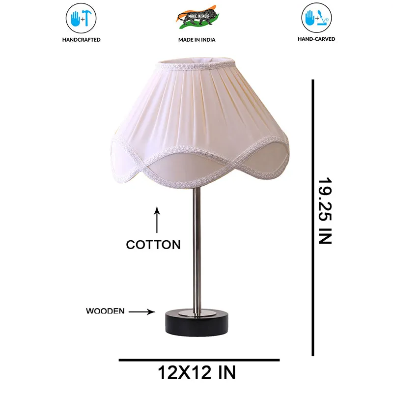 Valencia Rodin Wooden Table Lamp - OffWhite,Silver,Black media 7