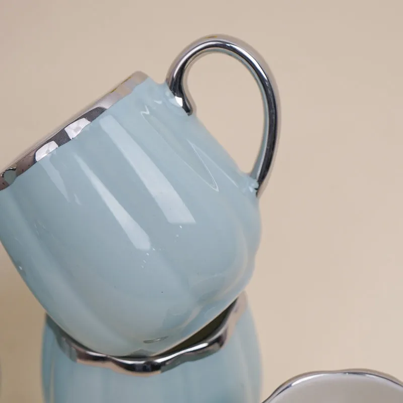 Magina Porcelain Tea Cup (180 mL Each/Blue) - Set of Six media 5