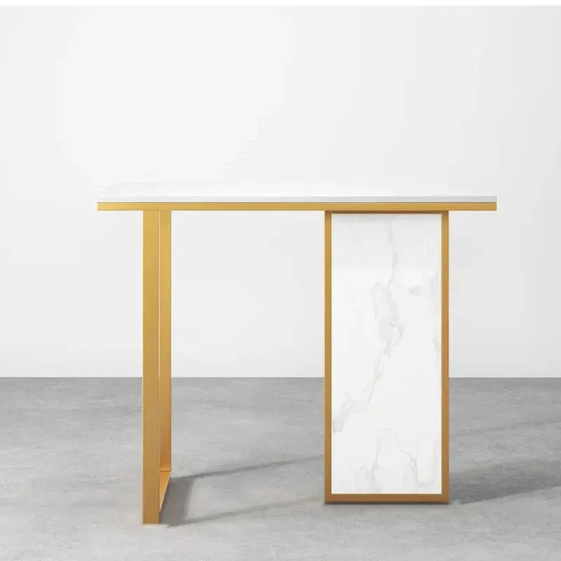 Opulence Metal Console Table with Marble Top (White) - Medium media 8