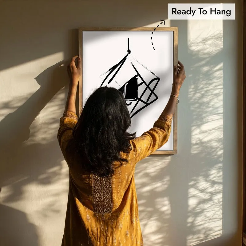 Suspended Calm Canvas Wall Painting With Brown Frame media 8