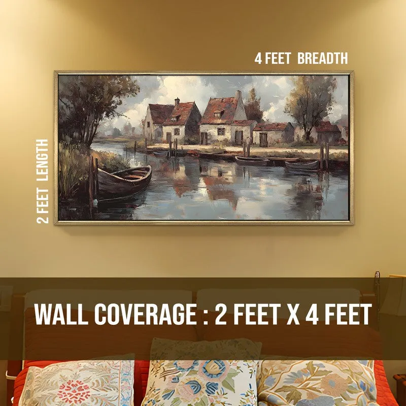 Resting Oars Canvas Wall Painting With Frame media 9