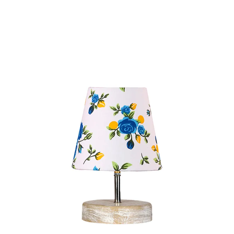 Renvo Blue Fleur Fabric Table Lamp - Multicolor media 4
