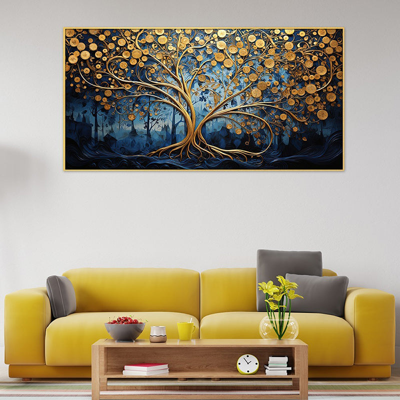 Golden Tree Of Life Canvas Wall Painting