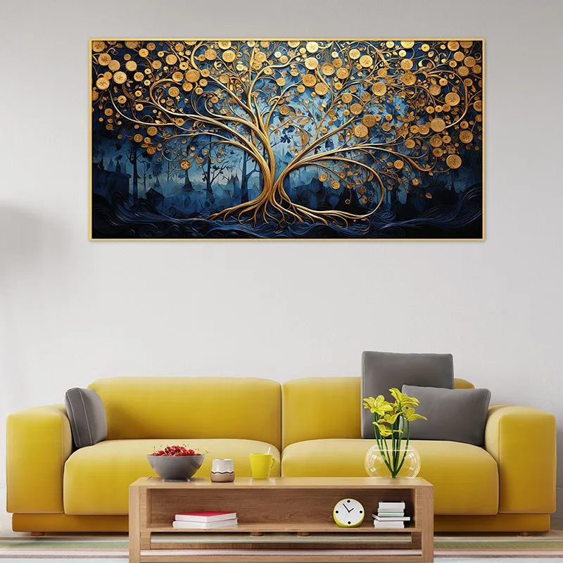 Golden Tree Of Life Canvas Wall Painting media 1