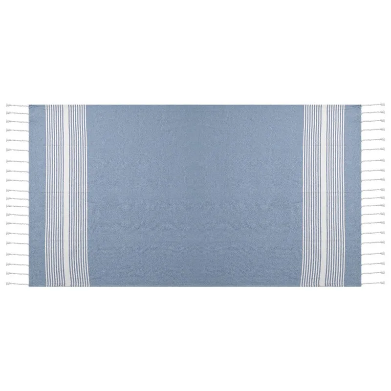 Loomera Striped Cotton Bath Towels (Yellow & Light Blue) - Set Of Two media 6