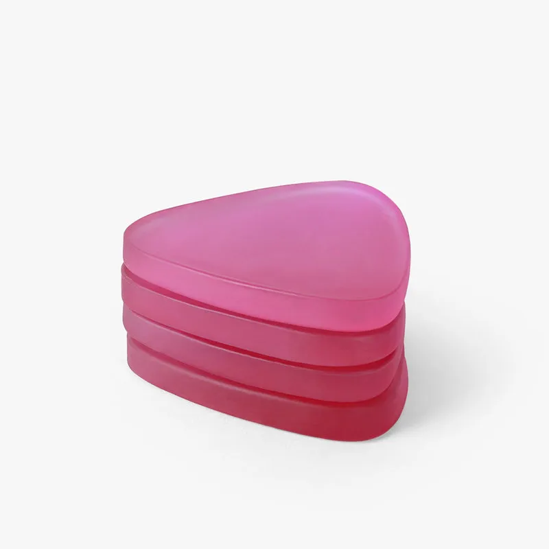 Glossy Trivo Glass Coaster (Pink) - Set Of Four media 3