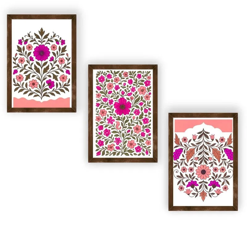 Indigo Petalcraft Paper Wall Painting With Frame - Brown media 5