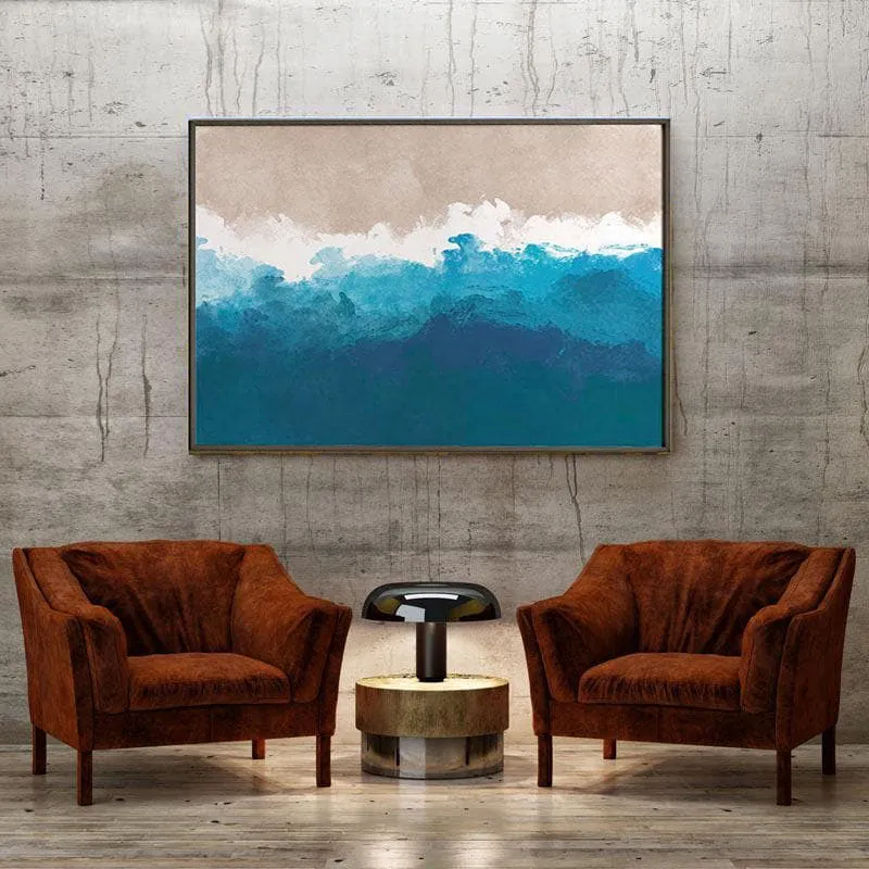 Rumbling Shoreline Wall Painting - Black Frame media 4