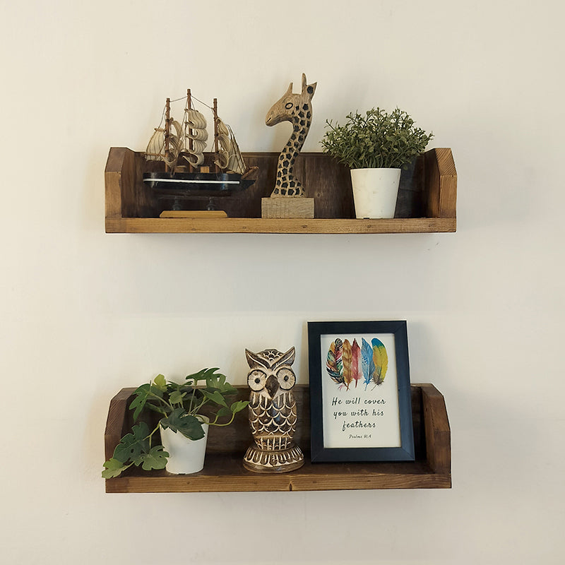 Urbanique set of 2 Wooden Wall Shelf Organiser media 3