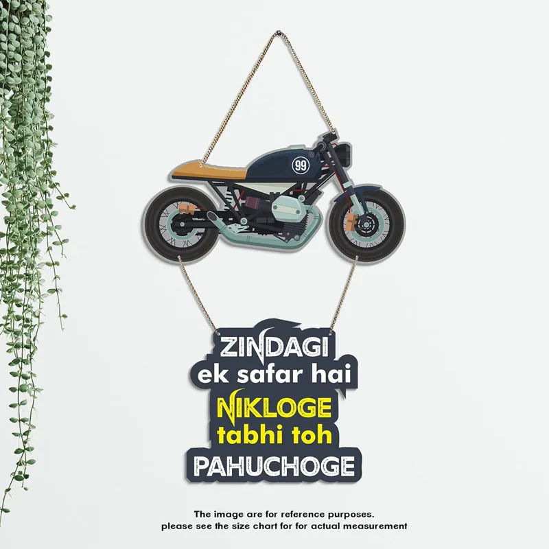 Zindagi Quote Polyester & MDF Wall Hanging media 5