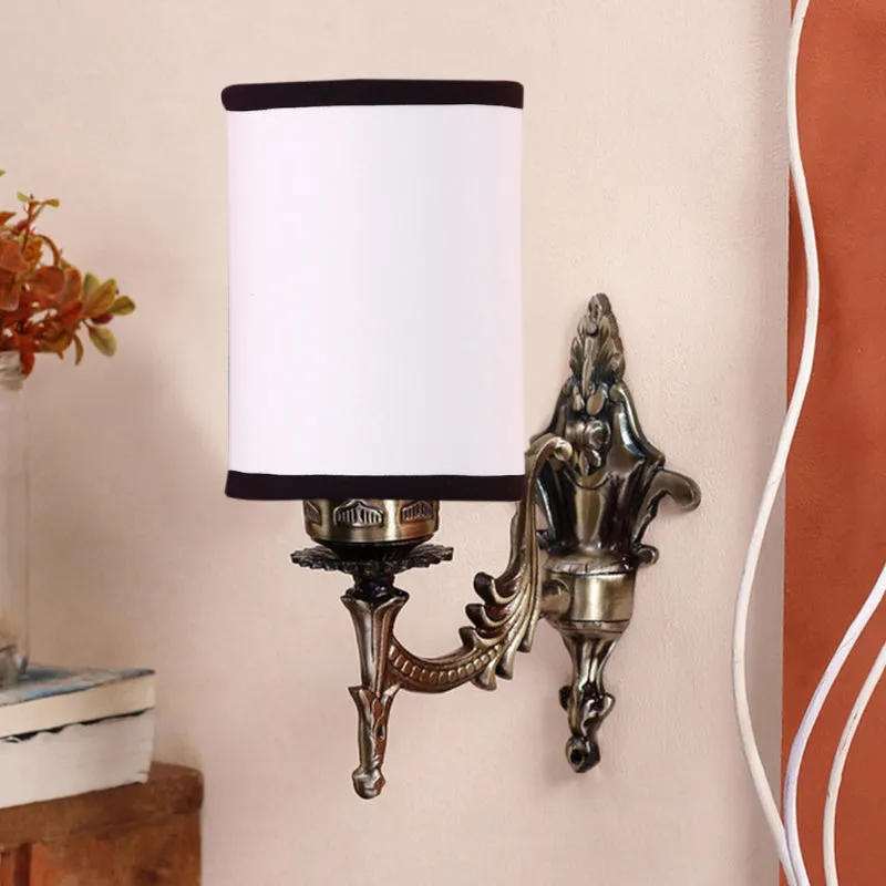 Vista Edrel Fabric & Metal Wall Lamp - White media 3