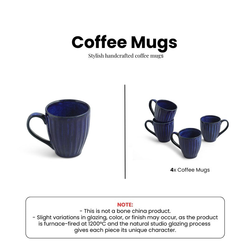 Midnight Ceramic Coffee Mug (260 mL Each) - Set Of Four media 6