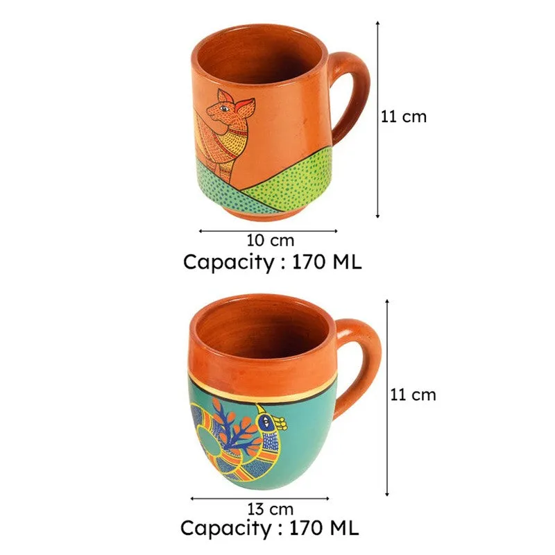 Indradhvaja Terracotta Tea Cup (170 mL Each) -  Set of Two media 8