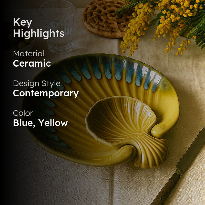 Ocean Glaze Ceramic Chip & Dip Platter media 2