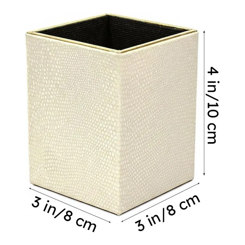 Tisquo Faux Leather Pen Stand - Ivory media 9