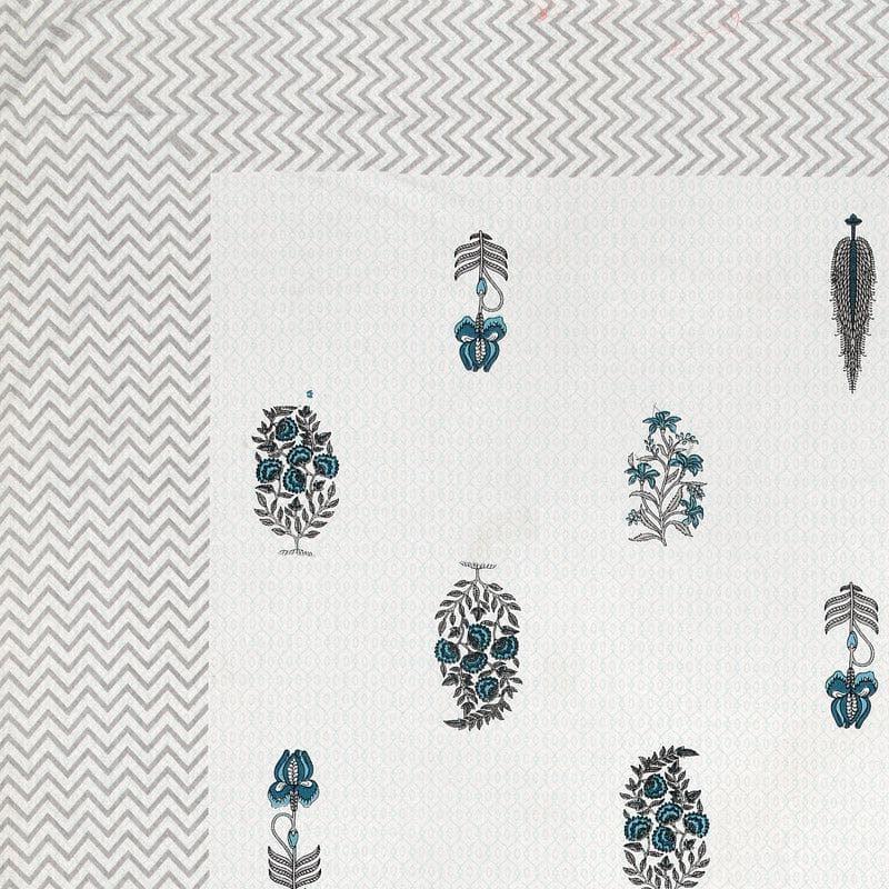 Chandrika Printed Cotton Bedsheet (Grey) - 140 TC media 4