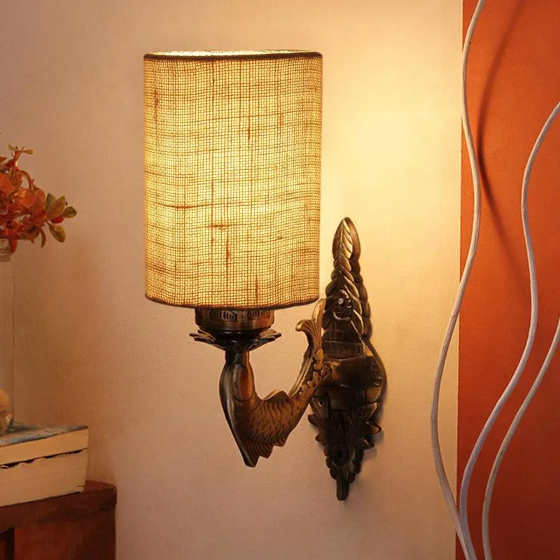 Ziada Stiva Fabric & Metal Wall Lamp - Beige media 1