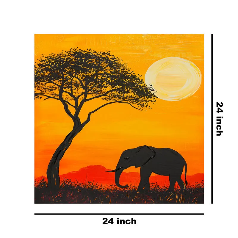 Wild Elephant At Dusk Wall Painting media 8