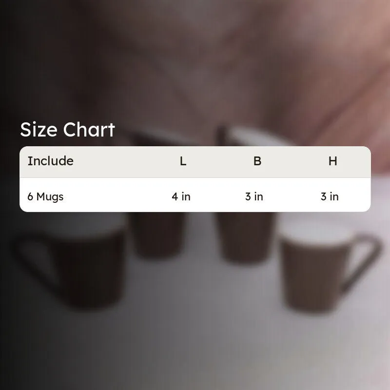 Bruna Porcelain Tea Cup (180 mL Each)/Brown)- Set of Six media 8