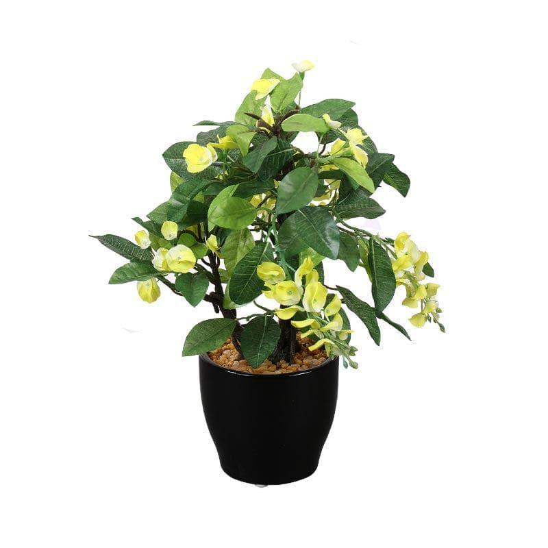 Faux Wisteria Bonsai In Ceramic Pot (25 cms) - Yellow media 3