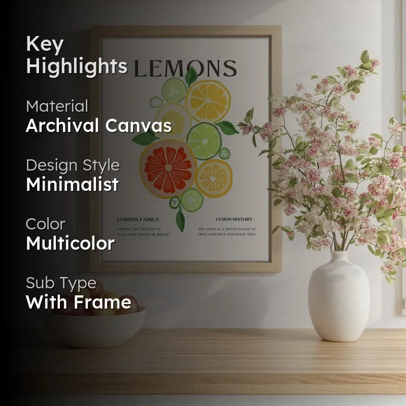 Sunlit Citrus Archival Canvas Wall Art - Brown media 2