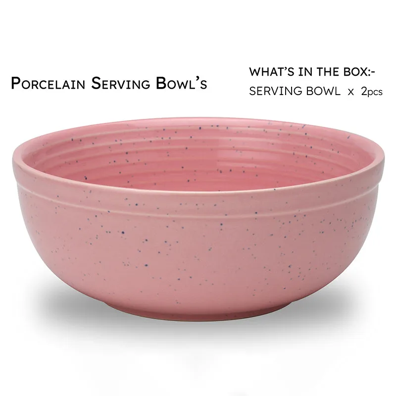 Velvet Glaze Serving Bowl (Pink/1000 mL) - Set Of Two media 5